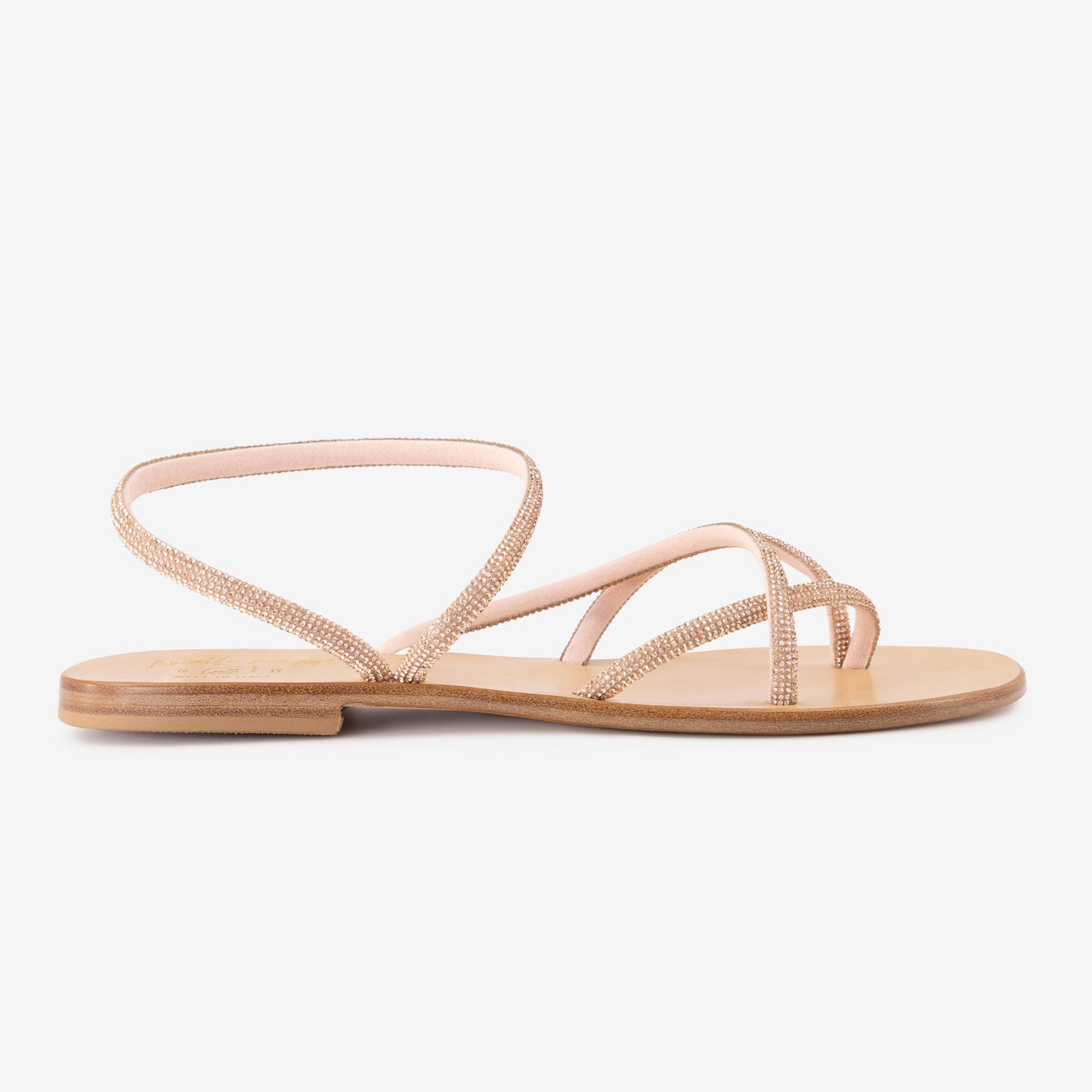 Amalafi Sandal "Sirena" | Color Silver| Italian Leather Sandal |Handmade in Italy| The rhinestone-adorned upper sole adds a touch of glamour to the sandal, making it perfect for dressing up any outfit. The breathable insole, made of real leather, ensures maximum comfort for your feet, while the hand-stitched Italian leather uppers of first choice provide strength and durability.